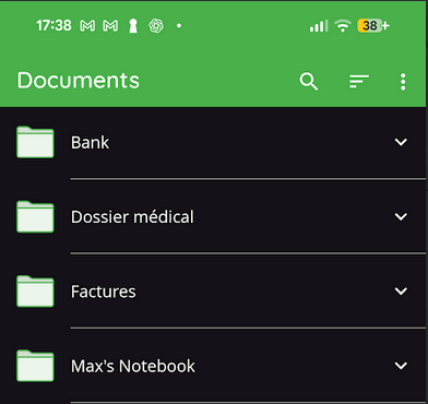 Interface Cryptomator mobile